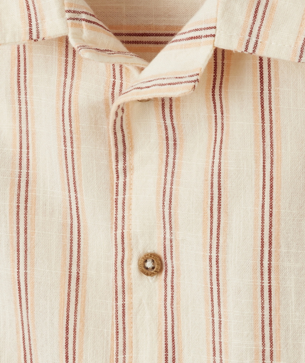 chemise manches courtes bébé garçon en coton imprimé à rayures colorées