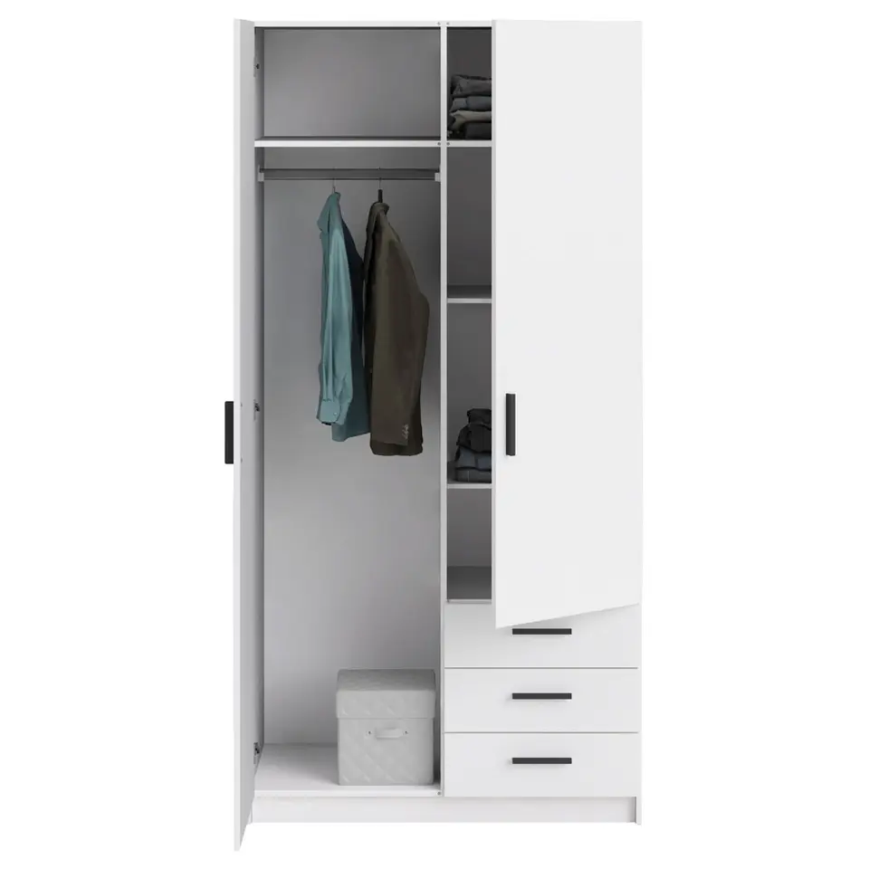 Kledingkast Sprint 2-deurs - wit - 200x98,5x50 cm