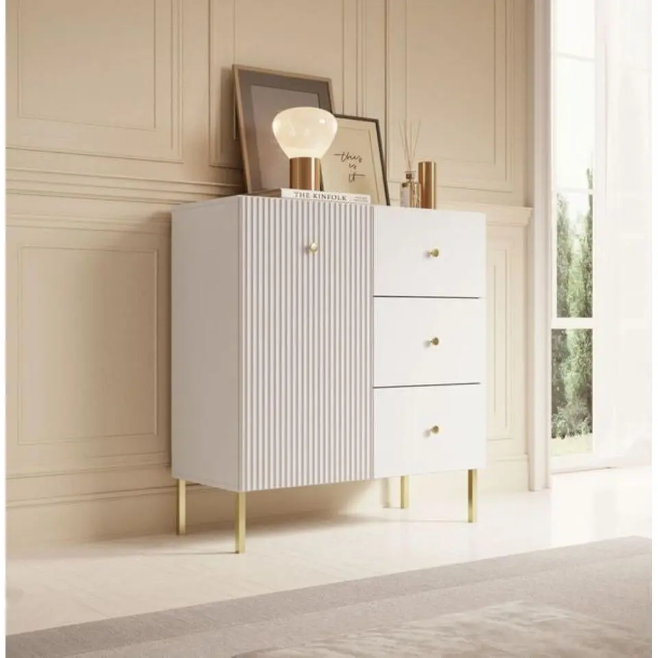 Meubella - Dressoir Vermont - Wit - 90 cm