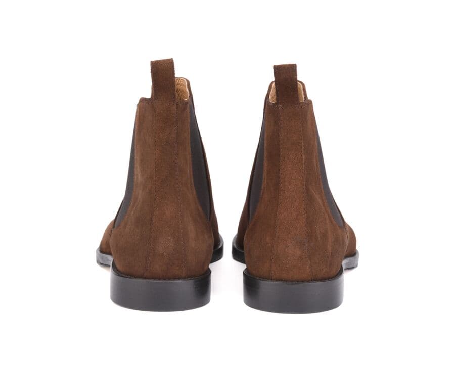 Chelsea boots cuir homme Velours Havane - BERGEN PATIN