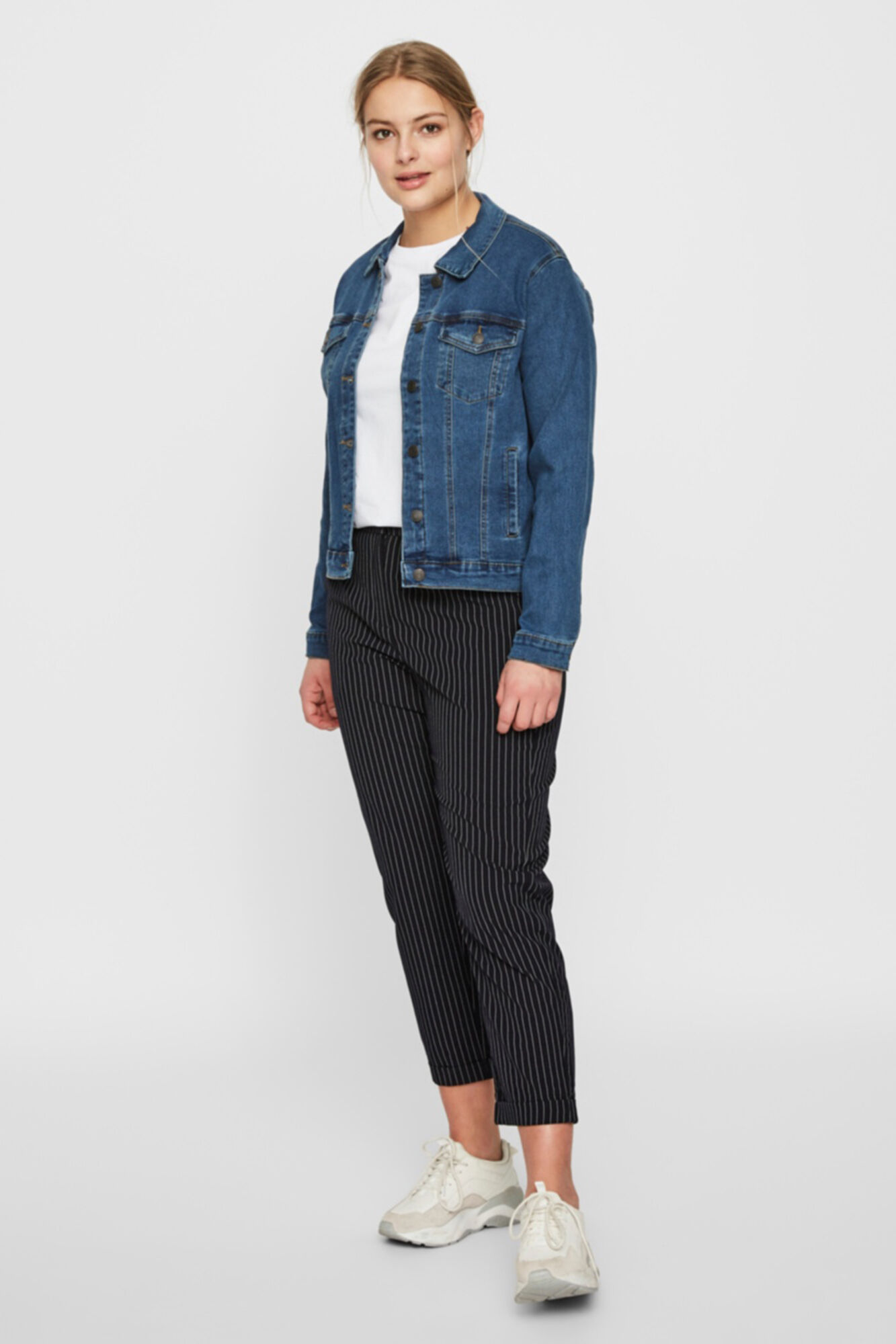 Jaqueta jeans plus size - Azul