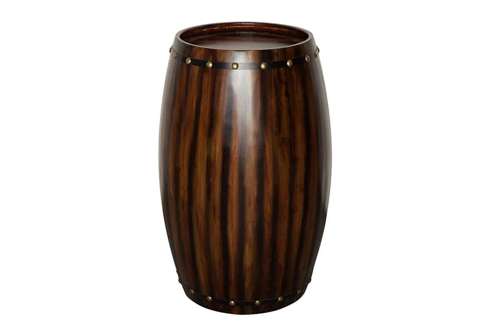 Massives Weinregal BODEGA 80cm coffee braun Pinie Fass-Bartisch für 23 Flaschen