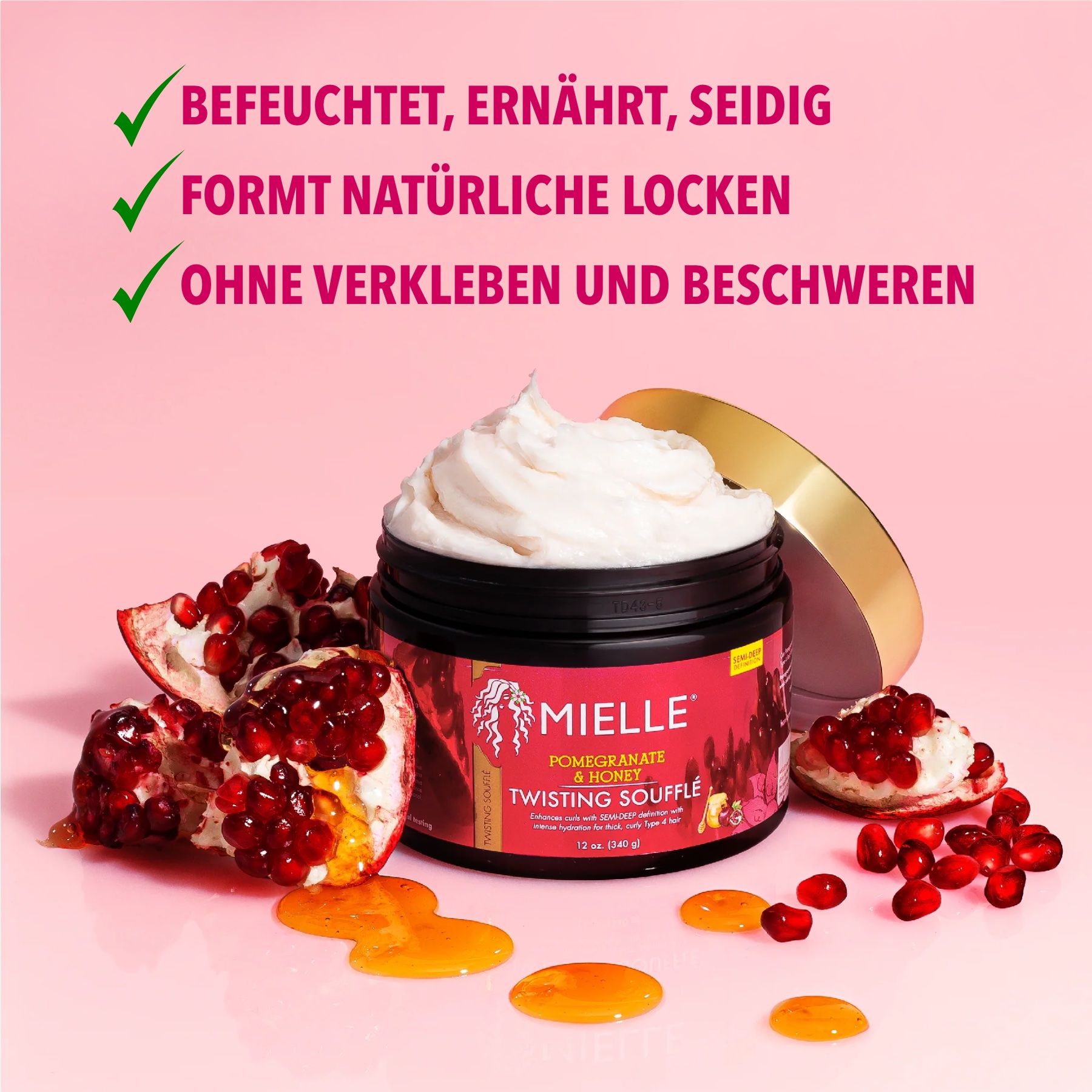 Mielle Organics Haarmaske Pomegranate Honey Twisting Souffle für Haarpflege