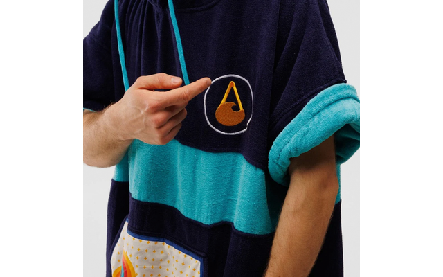 Wave Hawaii Cotton Velours Bluebow Unisex Poncho
