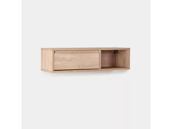 Meuble d'entrée flottant en bois naturel 80x20 cm-Oslo