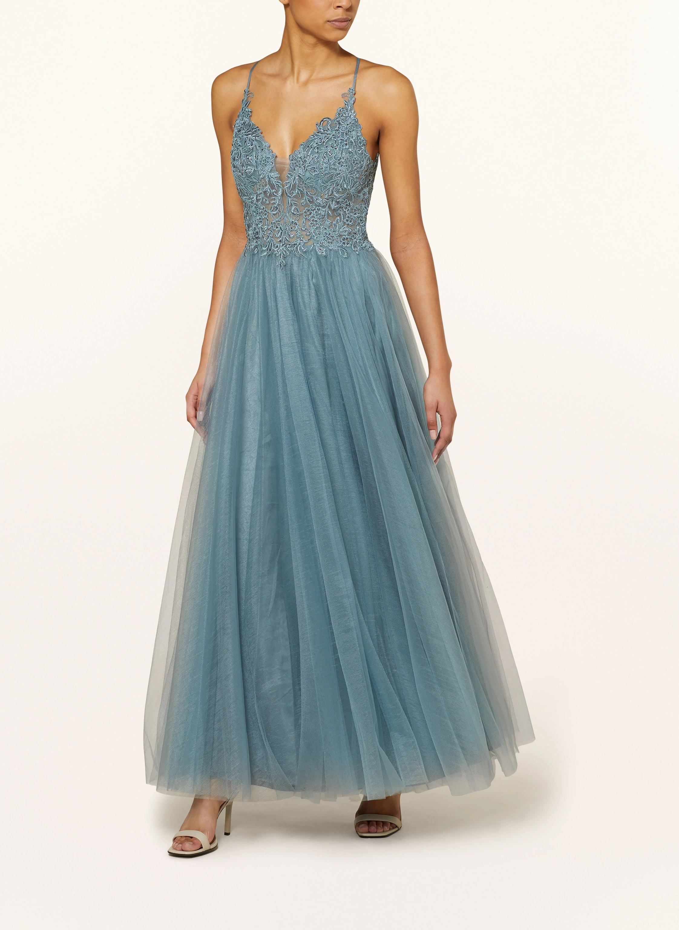 Hey Kyla Abendkleid mit Schmucksteinen und Spitze