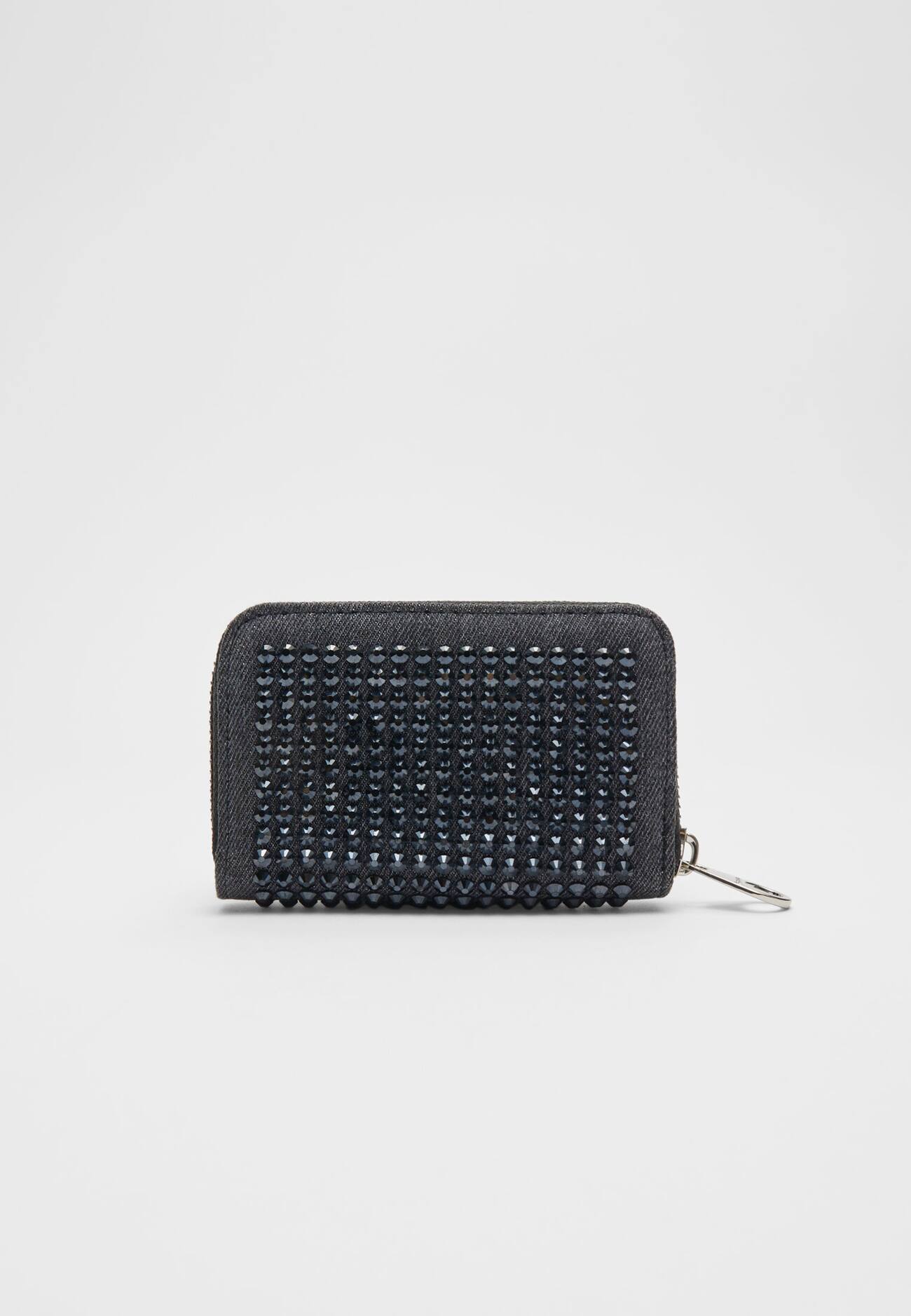 Porta-cartões pequeno com strass