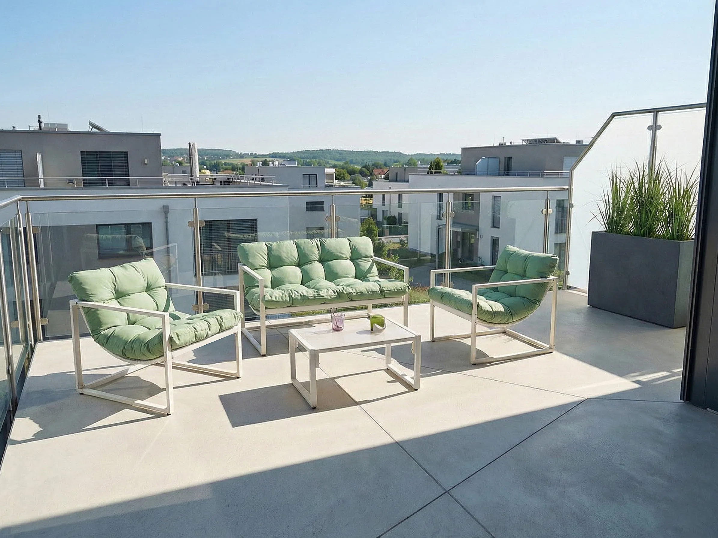Loungeset met tafel 4-zits GARDA Metaal Groen