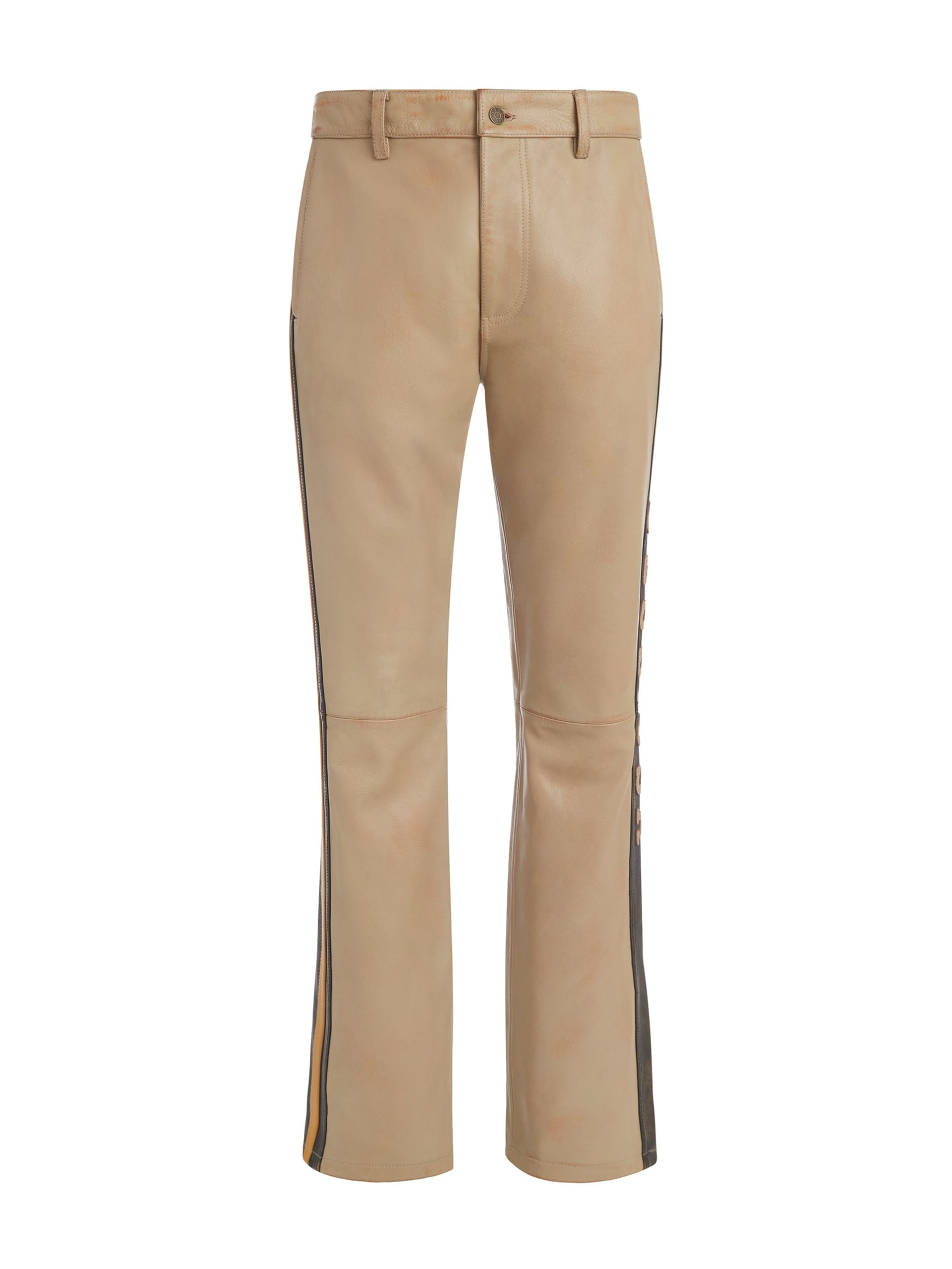 calça de couro estilo motoqueiro