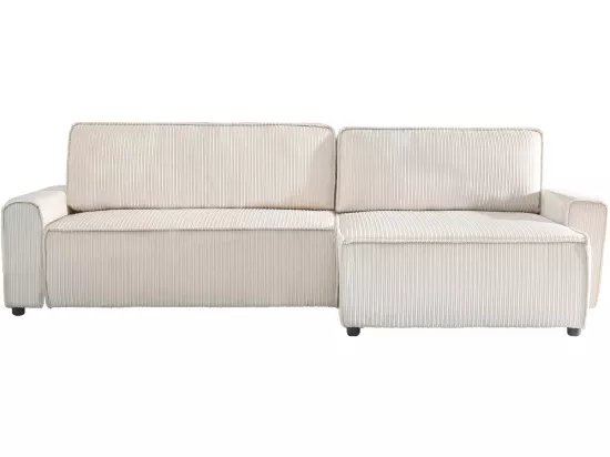 Canapé d'angle convertible et reversible en velours côtelé 