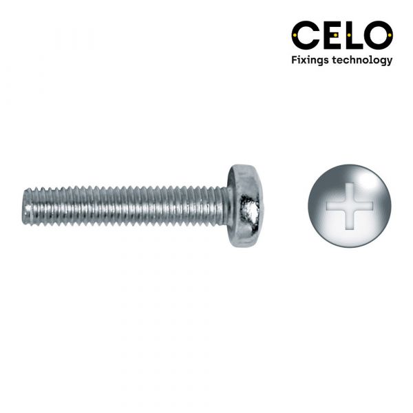 Celo Caixa 250 Uni. Parafuso de Métrica Cabeça de Queijo Philips Din/ref 7985 4x40 Galvanizado - 17255