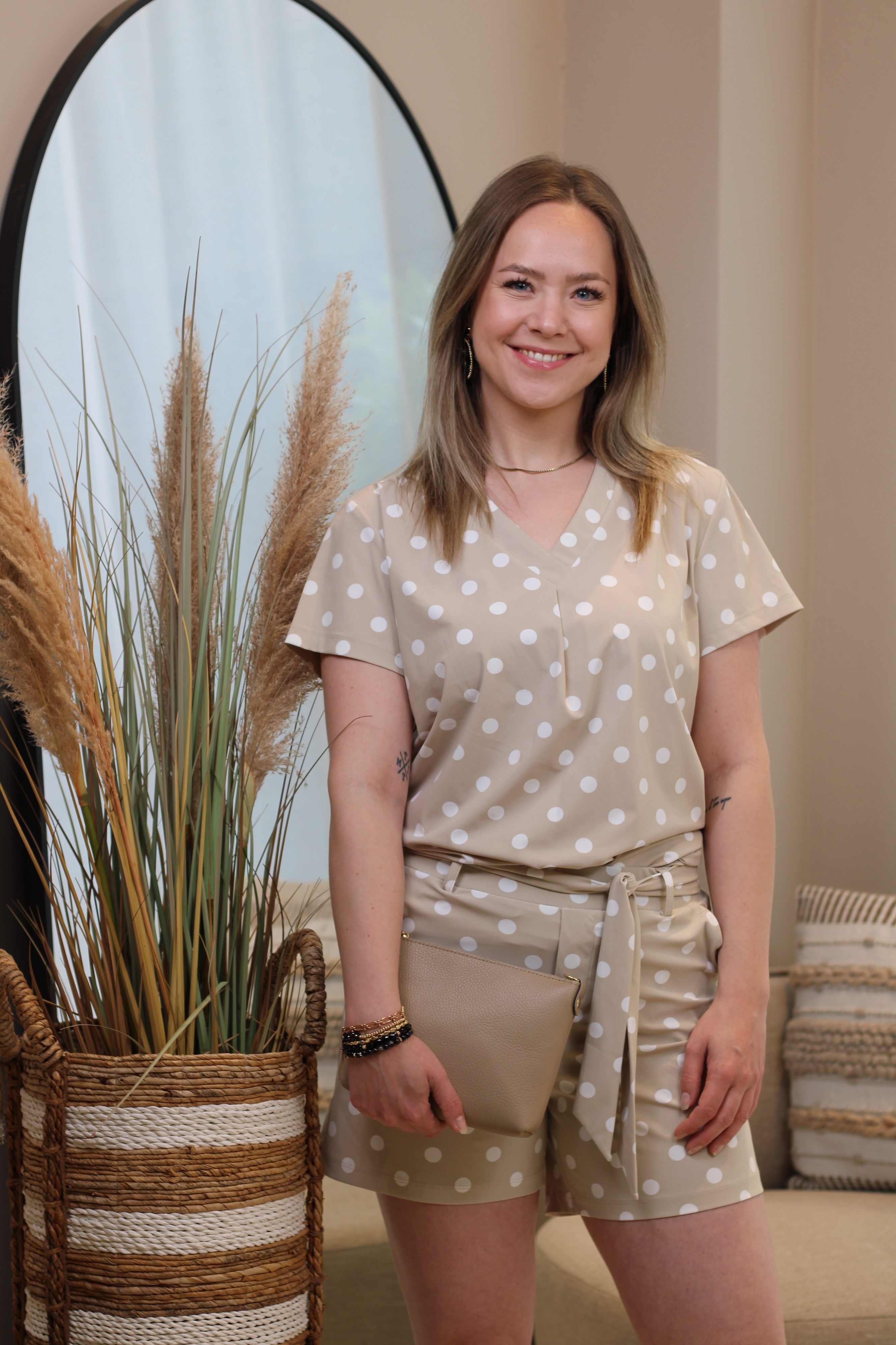 Zoso - Petra Polka Dot Travel Top - Sand