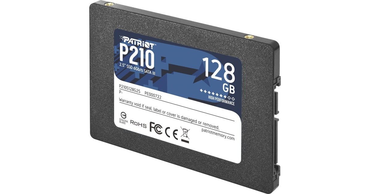 PatriotP210, 128 GB SSD  (Zwart, P210S128G25, SATA III)