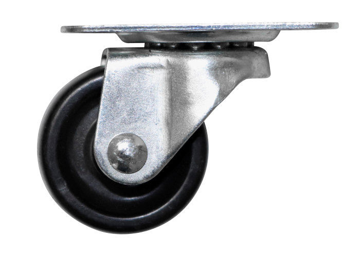 Møbelhjul drejbart med plade sort 30 mm