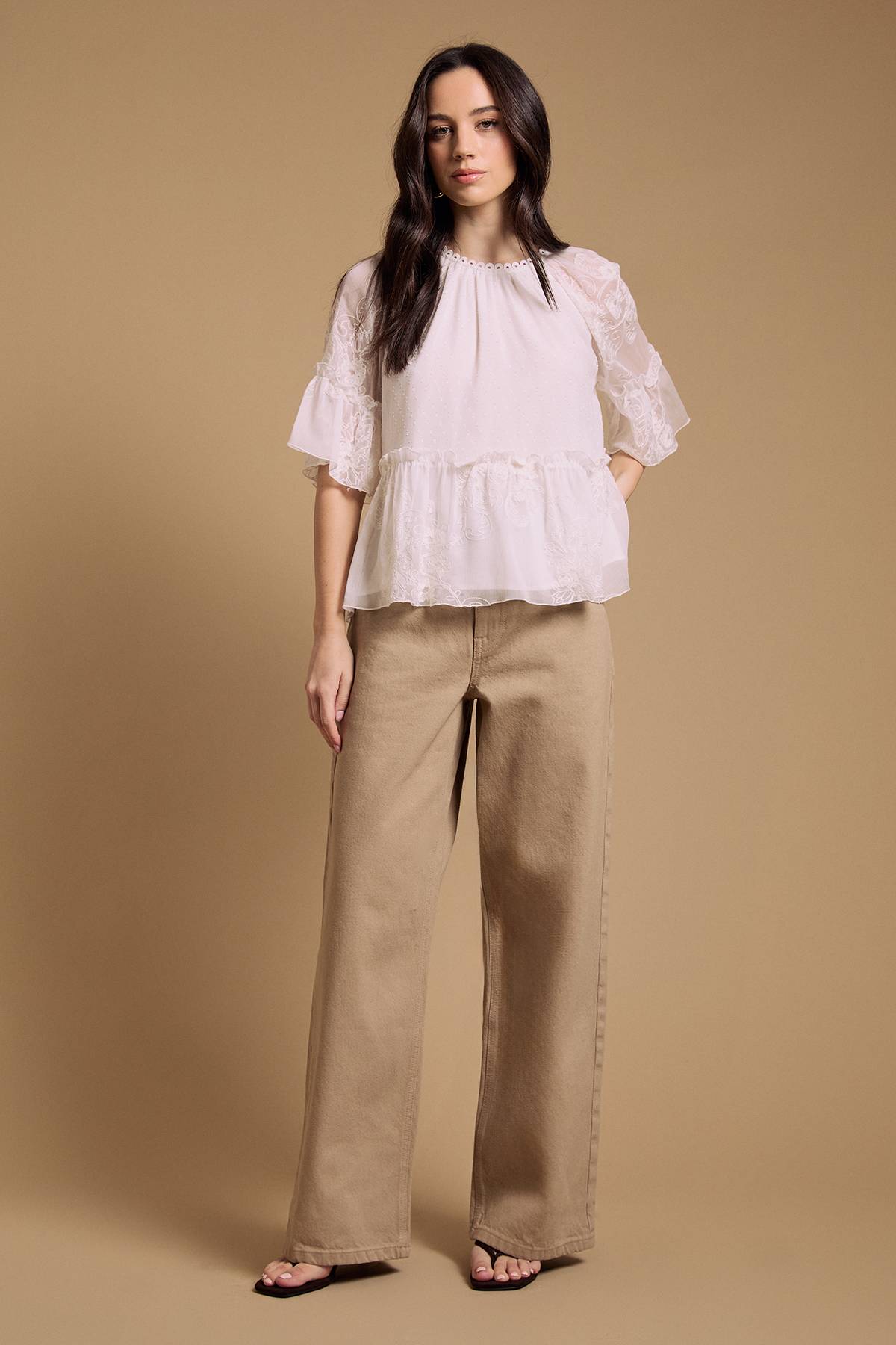 Oasis Blouse Péplum En Mousseline