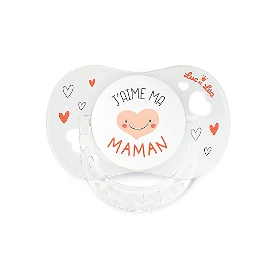 Sucette Anatomique avec anneau   J'aime ma Maman        de               Luc et Léa