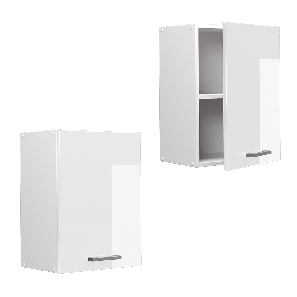 Vicco Hängeschrank Küchenschrank Küchenzeile R-Line 45 cm Weiß Tür Fächer Hochglanz