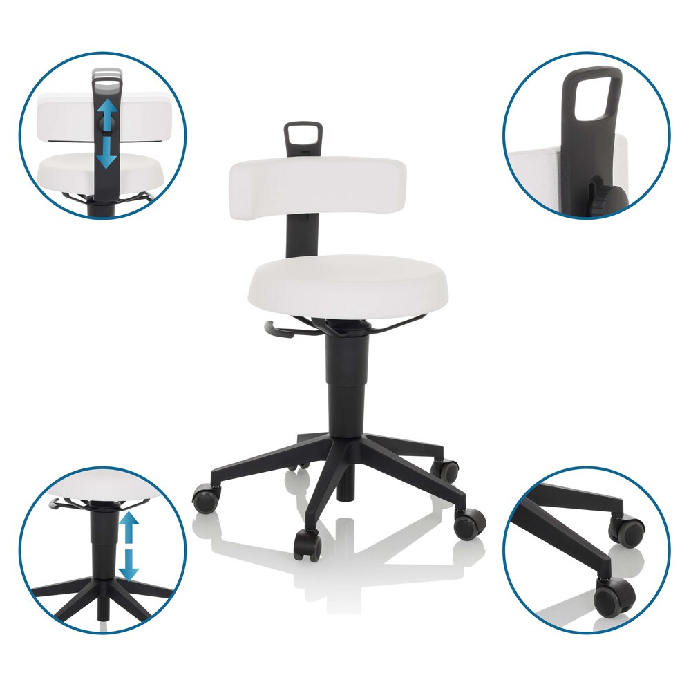 Drehhocker TOP WORK FLEX PU Kunstleder ohne Armlehnen hjh OFFICE