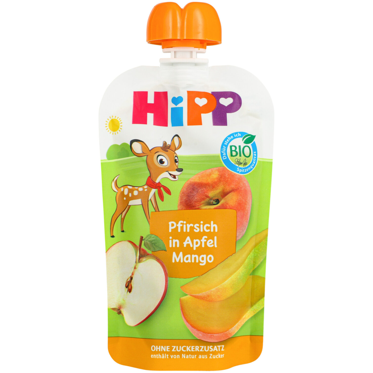 Hipp Quetschi Pfirsich in Apfel Mango 12+ Monate
