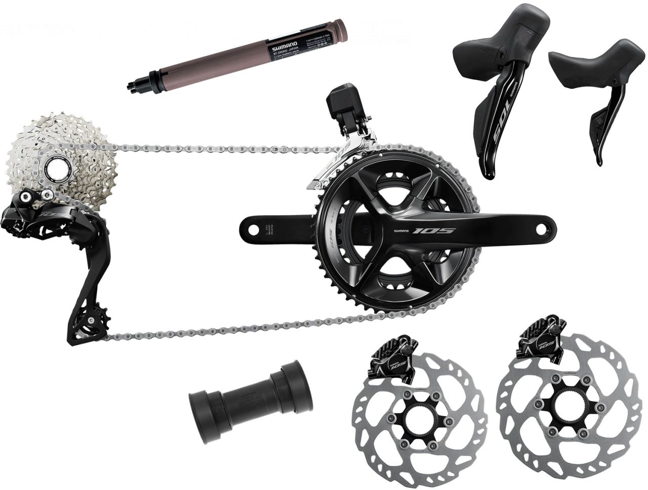 Shimano 105 Di2 R7100 2x12-fach Gruppe Disc 140/160mm kaufen | Bike-Discount