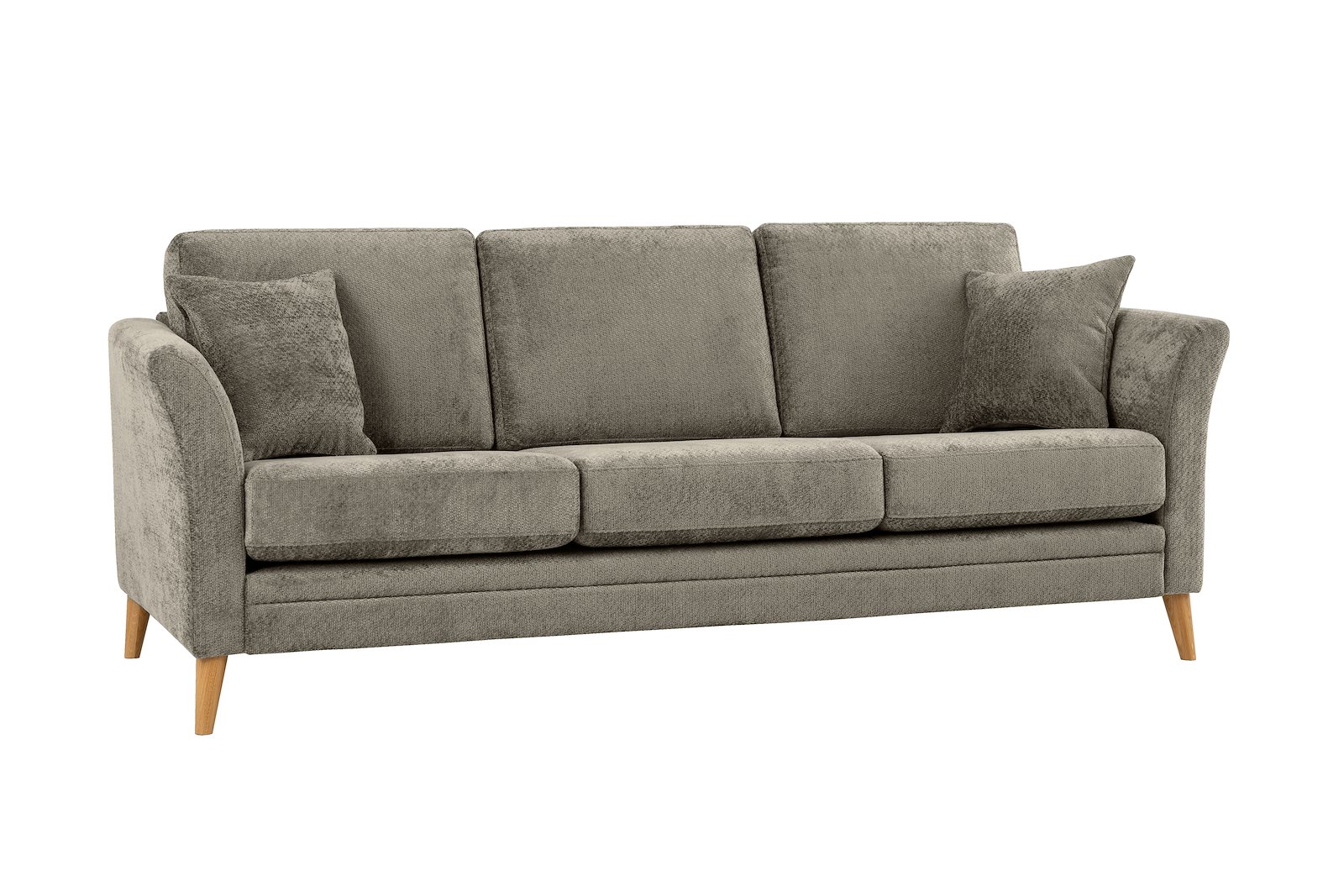 Eden 3-seter sofa Tekstil Movie 13/1 Light Khaki med ben i eik natur (15137).