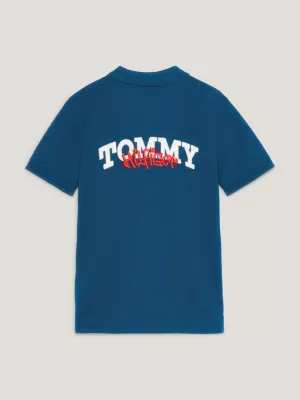 Camisa polo regular com estampa de grafite nas costas