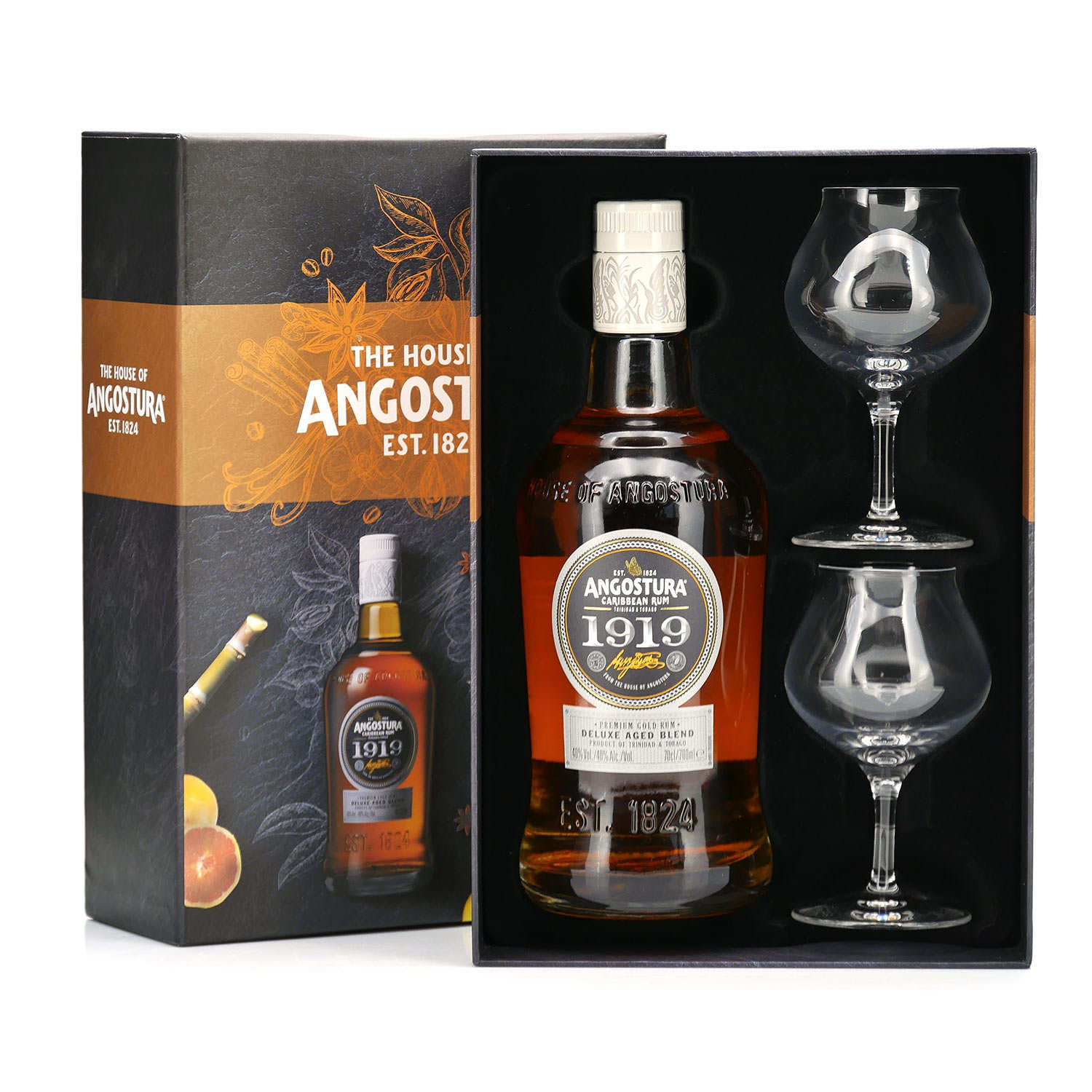 Coffret cadeau rhum Angostura 1919 & 2 verres