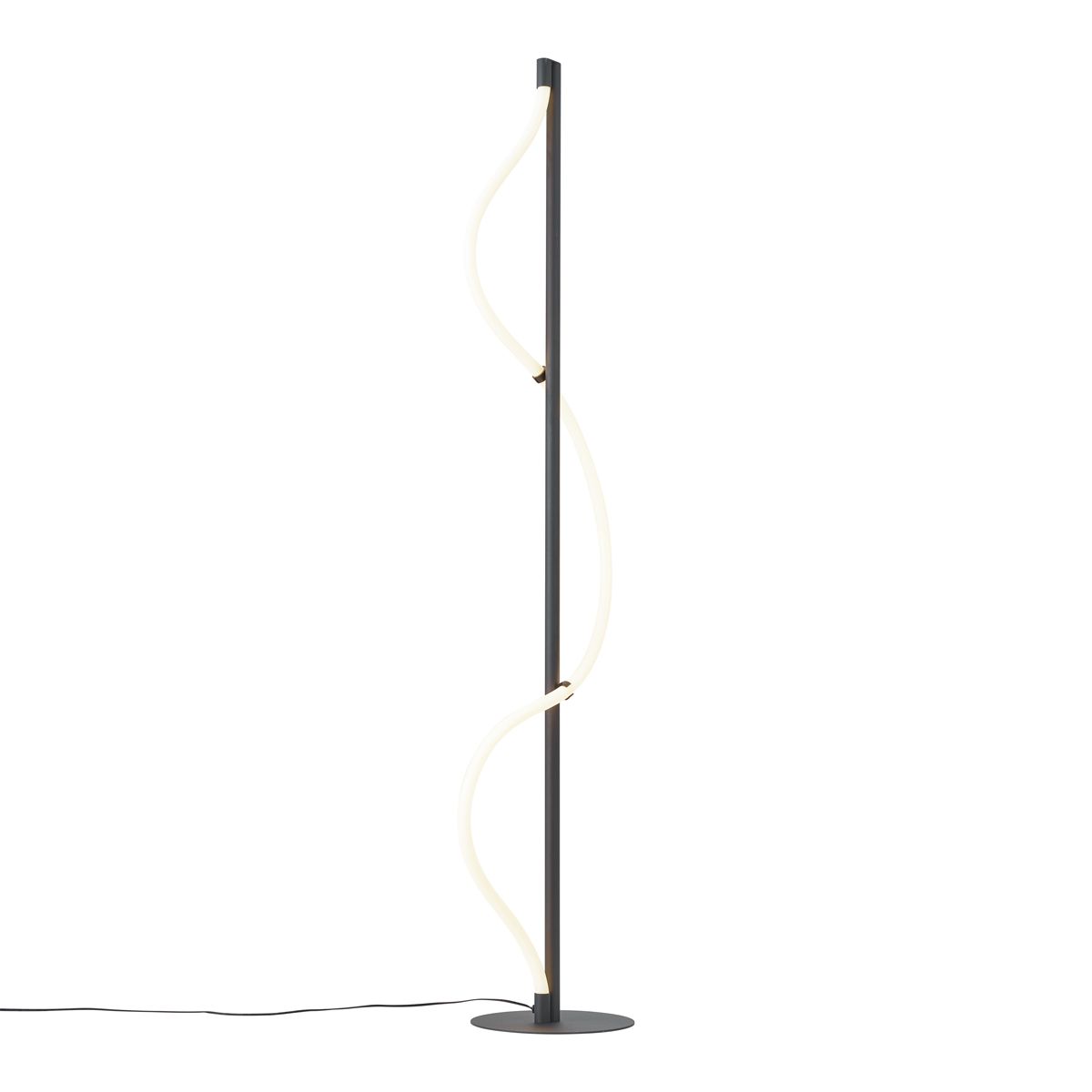 Moderne vloerlamp zwart incl. LED 3-staps dimbaar - Twirl