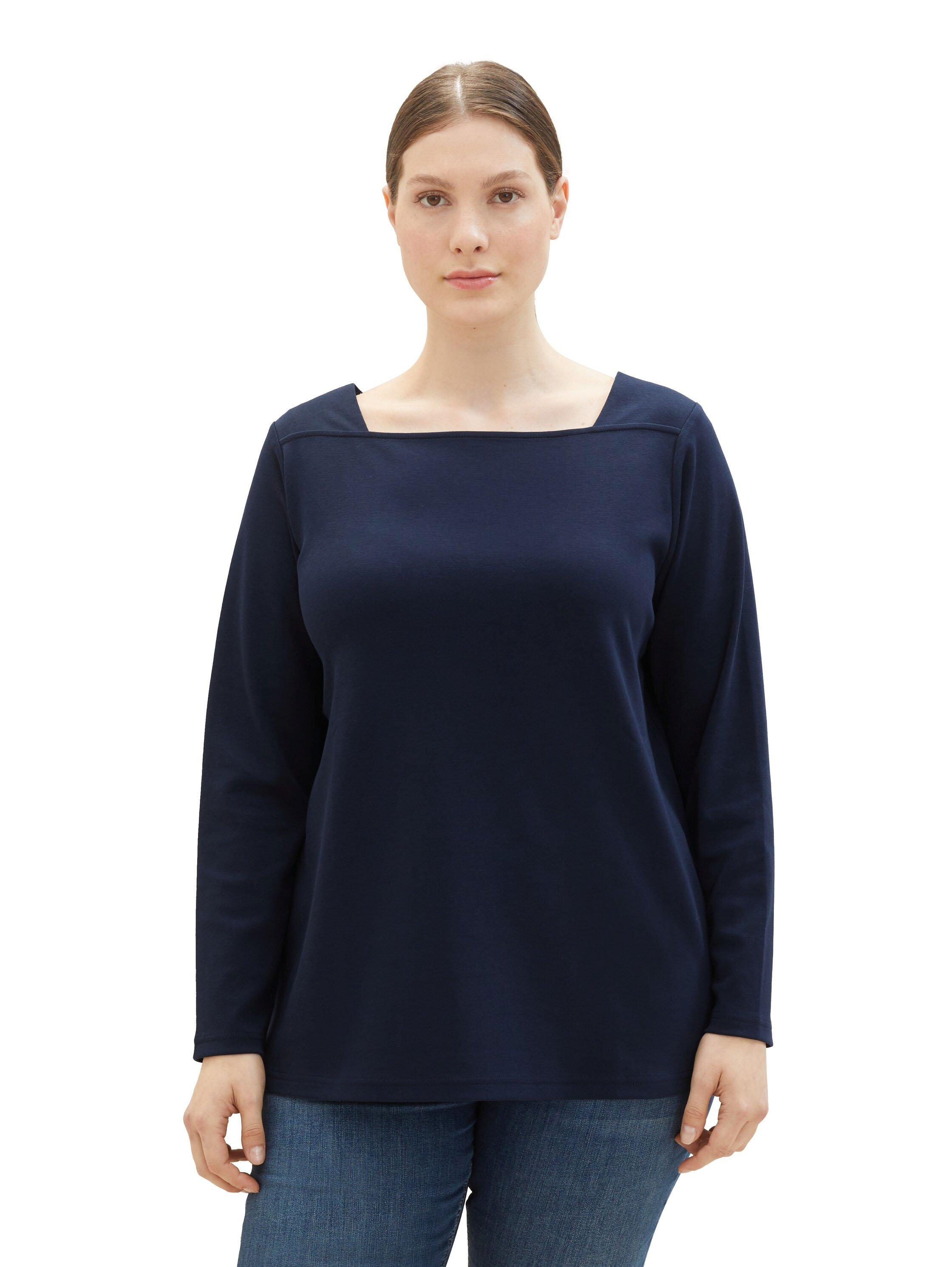 Langarmshirt mit Karreeausschnitt