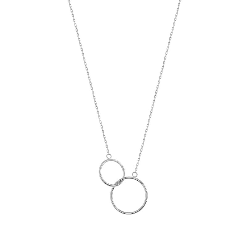 Collier argent 925 anneaux entrelacés 45 cm
