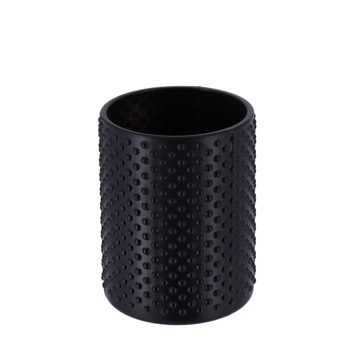GOBELET ROND VERRE MOTIFS POINTS NOIR