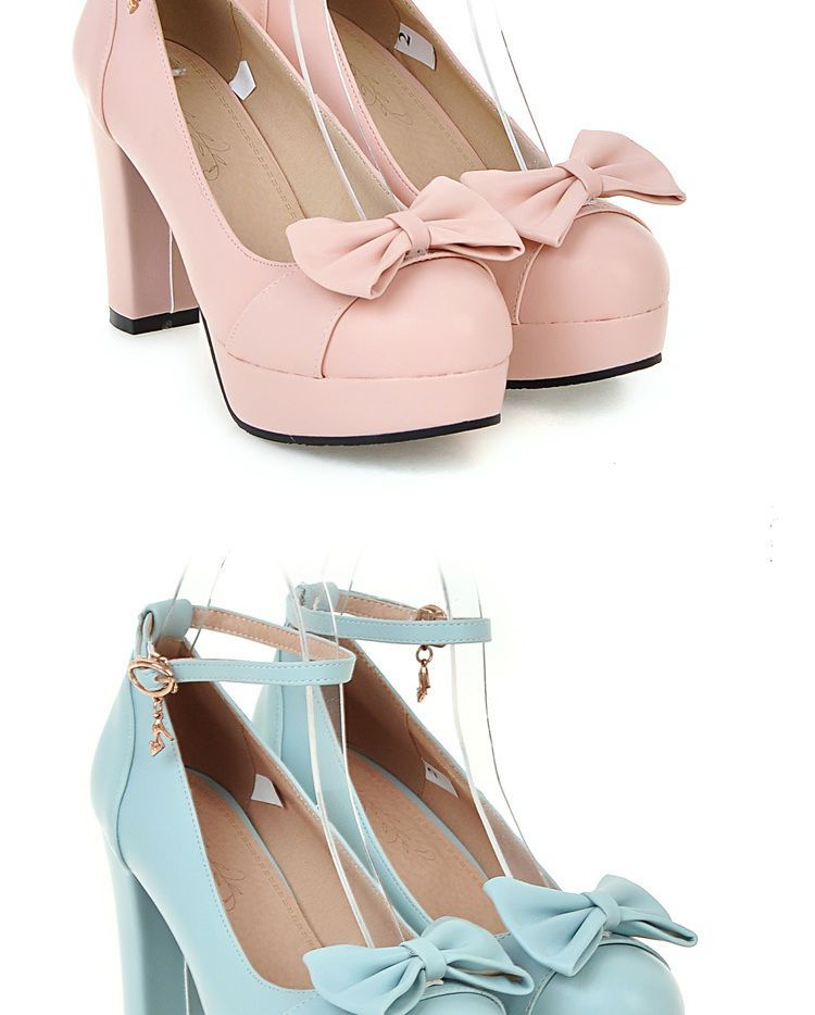 Freesia - Enkelband strik accent platform pumps