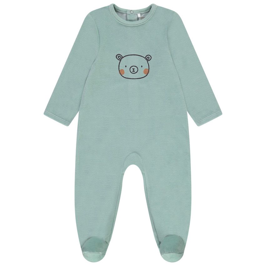 Dors-bien en velours print fantaisie pour bébé garçon - Vert