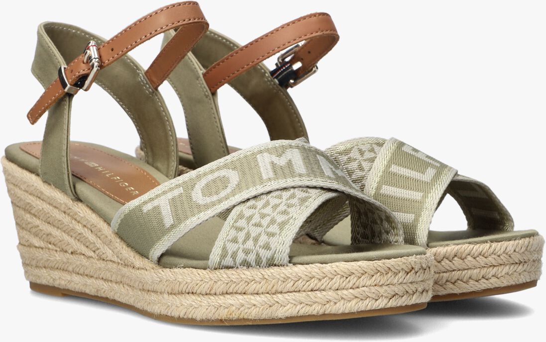 TOMMY HILFIGER groene tommy hilfiger sandalen tommy webbing low wedge