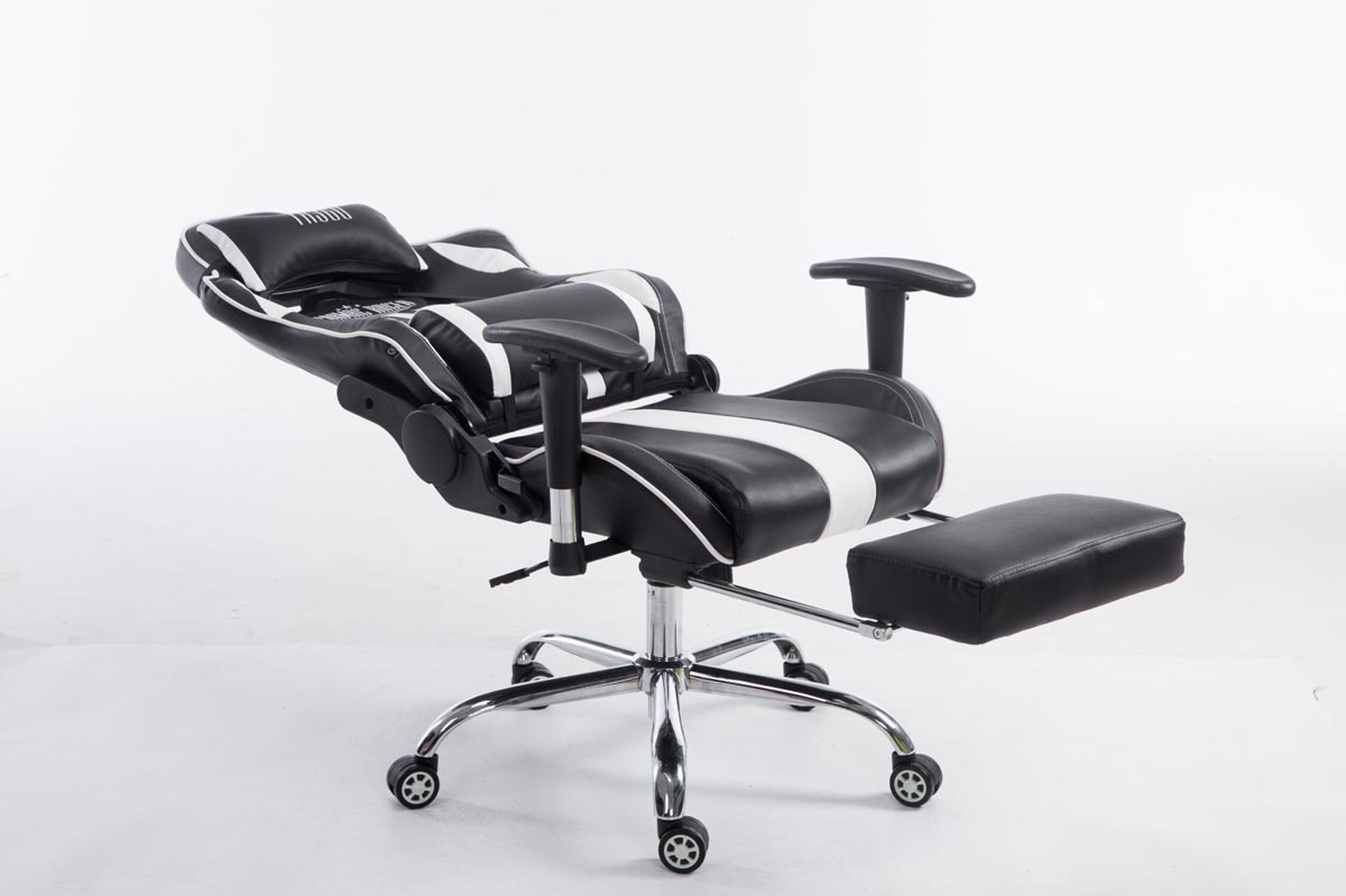 TPFLiving Racing Bürostuhl Limitless mit FußablageSchwarz/Blau