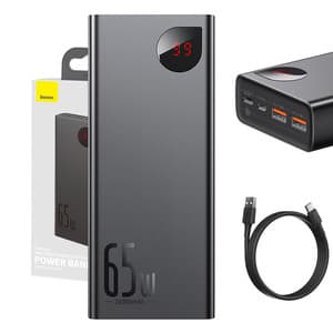 Powerbank Baseus Adaman Metal 20000mAh PD QC 3.0 65W 2xUSB + USB-C + micro USB (sort)