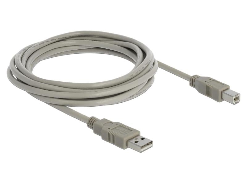 Delock USB 2.0-Kabel  USB A - USB B 3 m Geeignet für Drucker u. Scanner, transparent