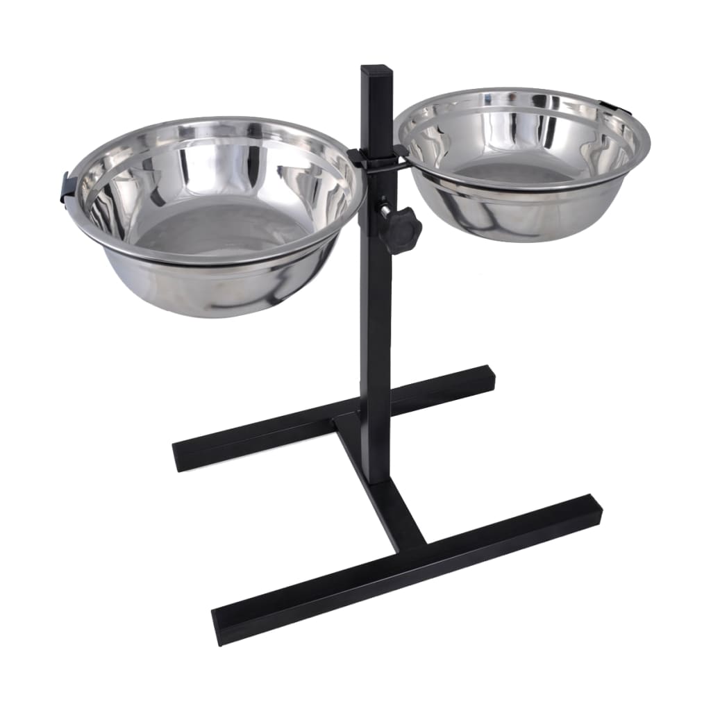Support réglable avec 2 bols de 26 l pour chien