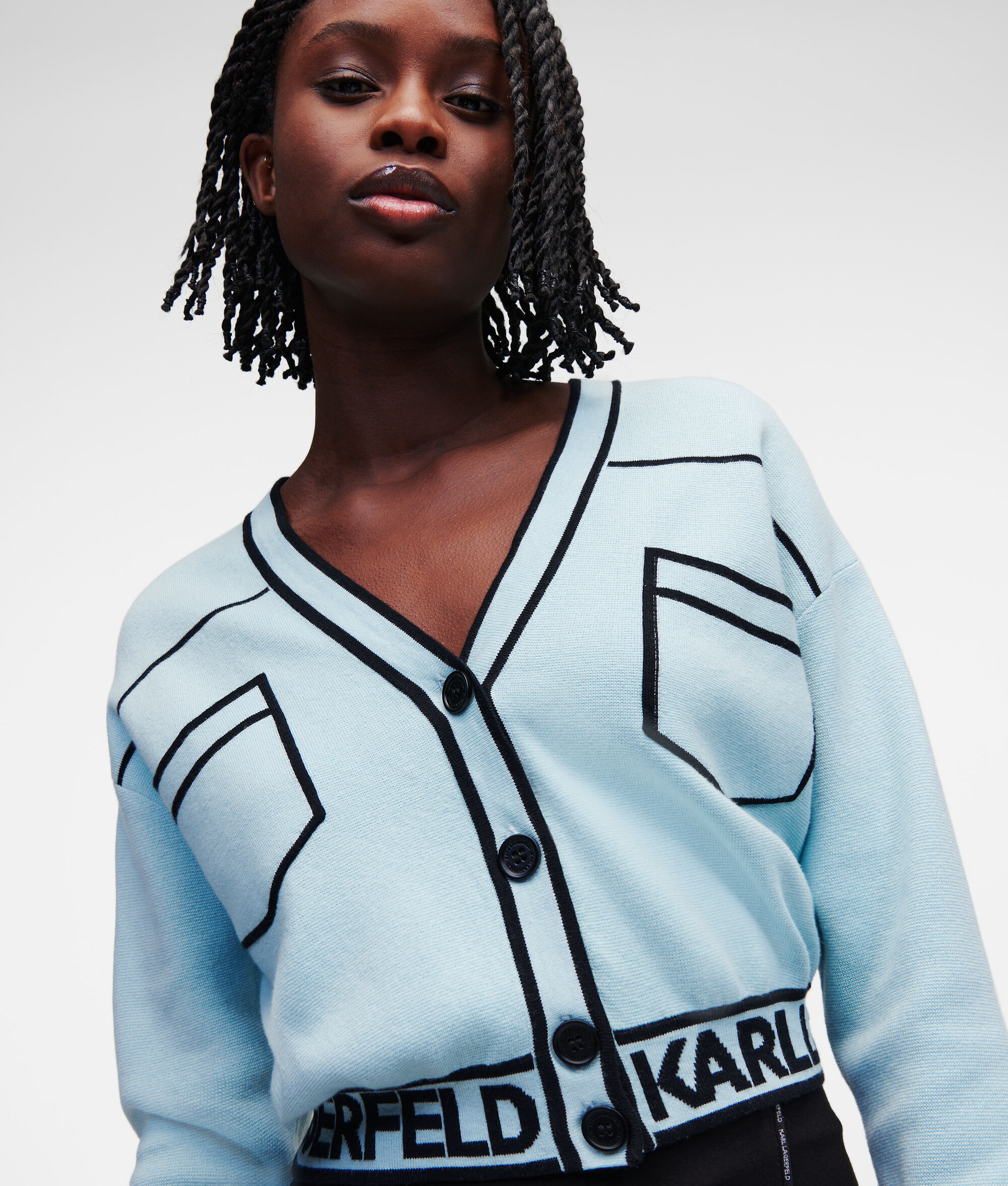 CARDIGAN CROPPED AVEC LOGO KARL