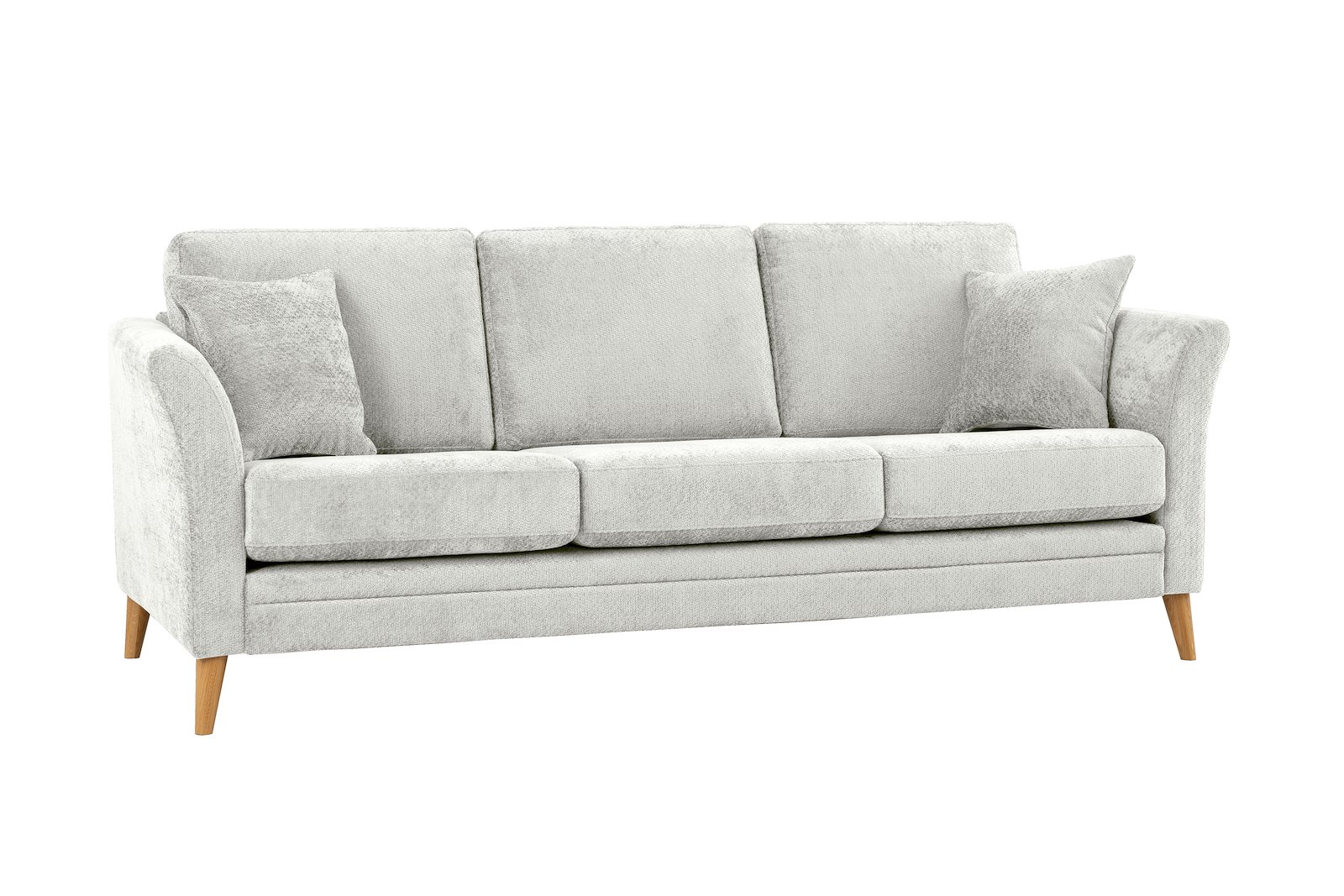 Eden 3-seter sofa Tekstil Movie 3/1 Light Grey med ben i eik natur (15137).