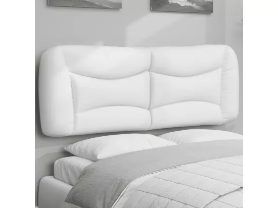 Coussin de tête de lit blanc 140 cm similicuir