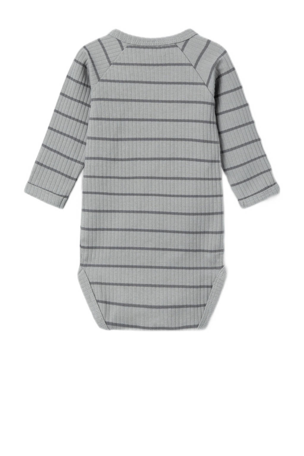 LIL' ATELIER gestreepte romper NBMKAIL grijs/donkergrijs