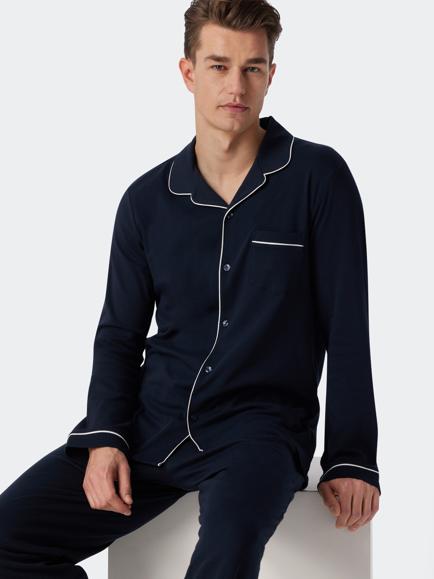 Schiesser Herren Pyjama Fine Interlock