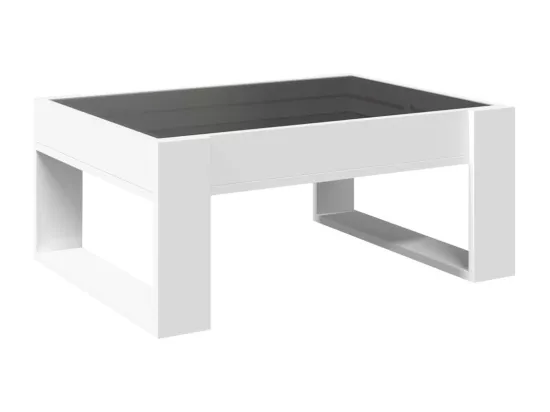 Table basse avec LED infini blanc 70x53x30 cm