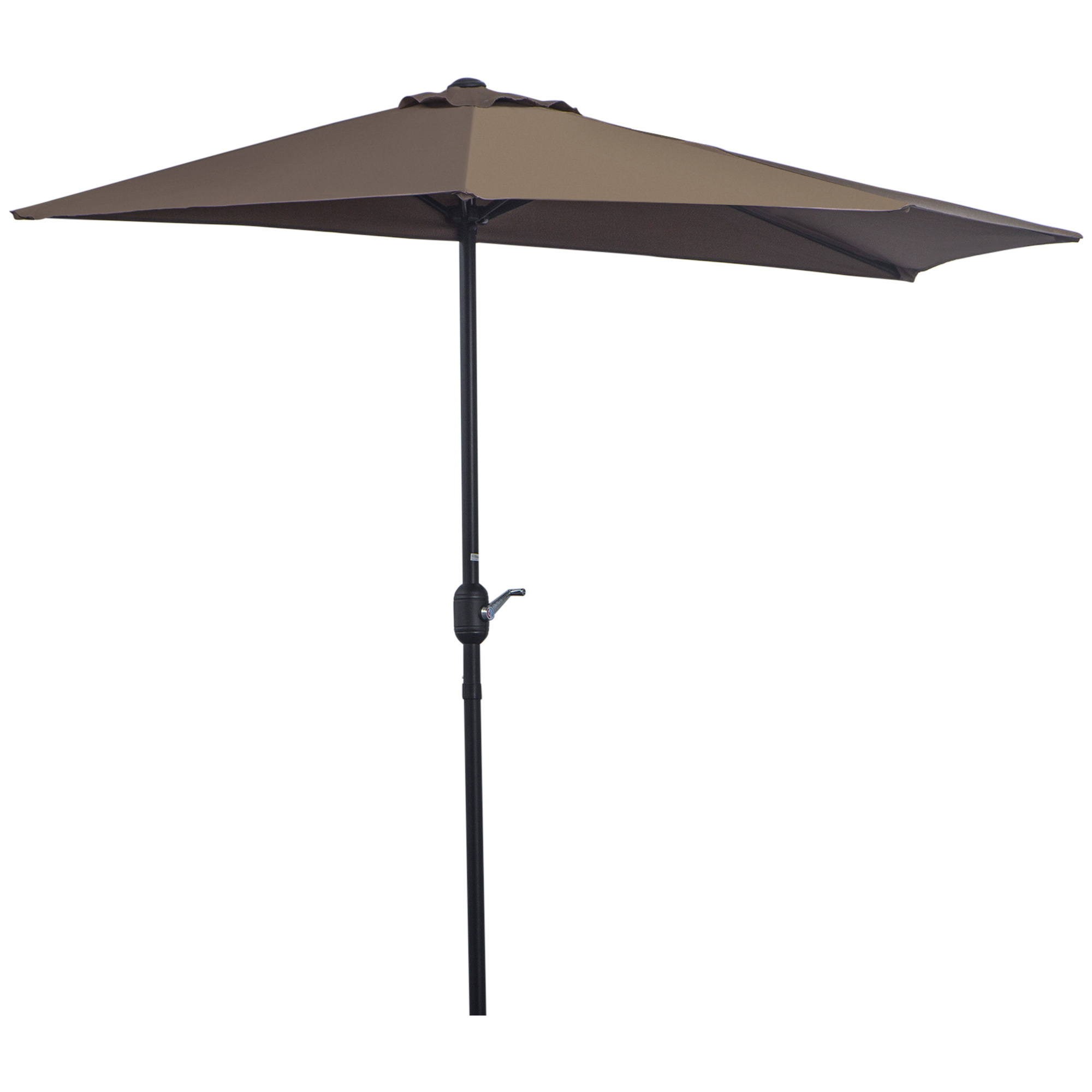 Guarda-sol de jardim Outsunny 269x138x236 cm com manivela e formato semicircular para terraço, pátio, piscina e café ao ar livre.