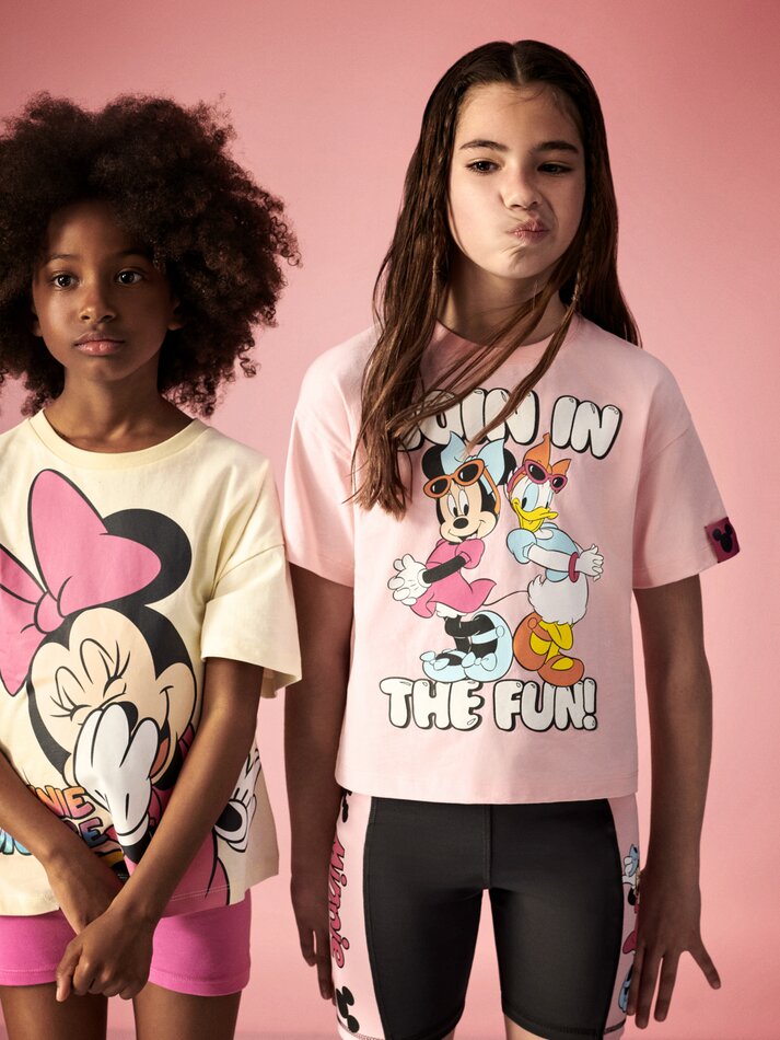 Camiseta maxi estampada da Minnie Mouse ©DS - Amarelo Claro