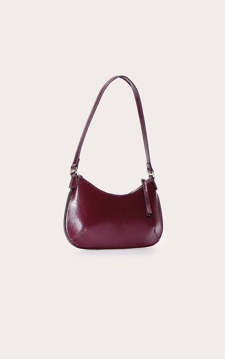 Rouge Bordeaux Sac Baguette En Synthétique Pour L'épaule