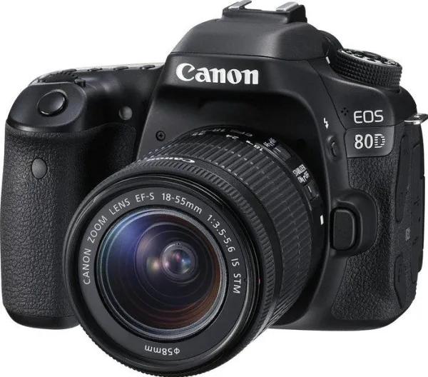 Canon EOS 80D - Digitalkamera - SLR - 24.2 MP - APS-C - 1080p / 60 fps - 3x optisk zoom EF-S 18-55 mm IS STM objektiv - Wireless LAN, NFC