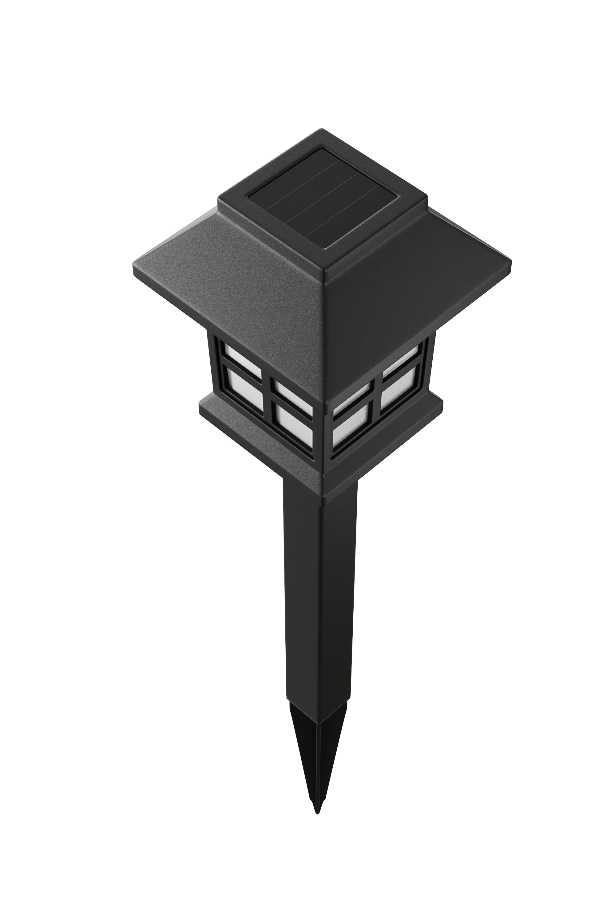 LED Solarlampe 38 cm 6er Set schwarz