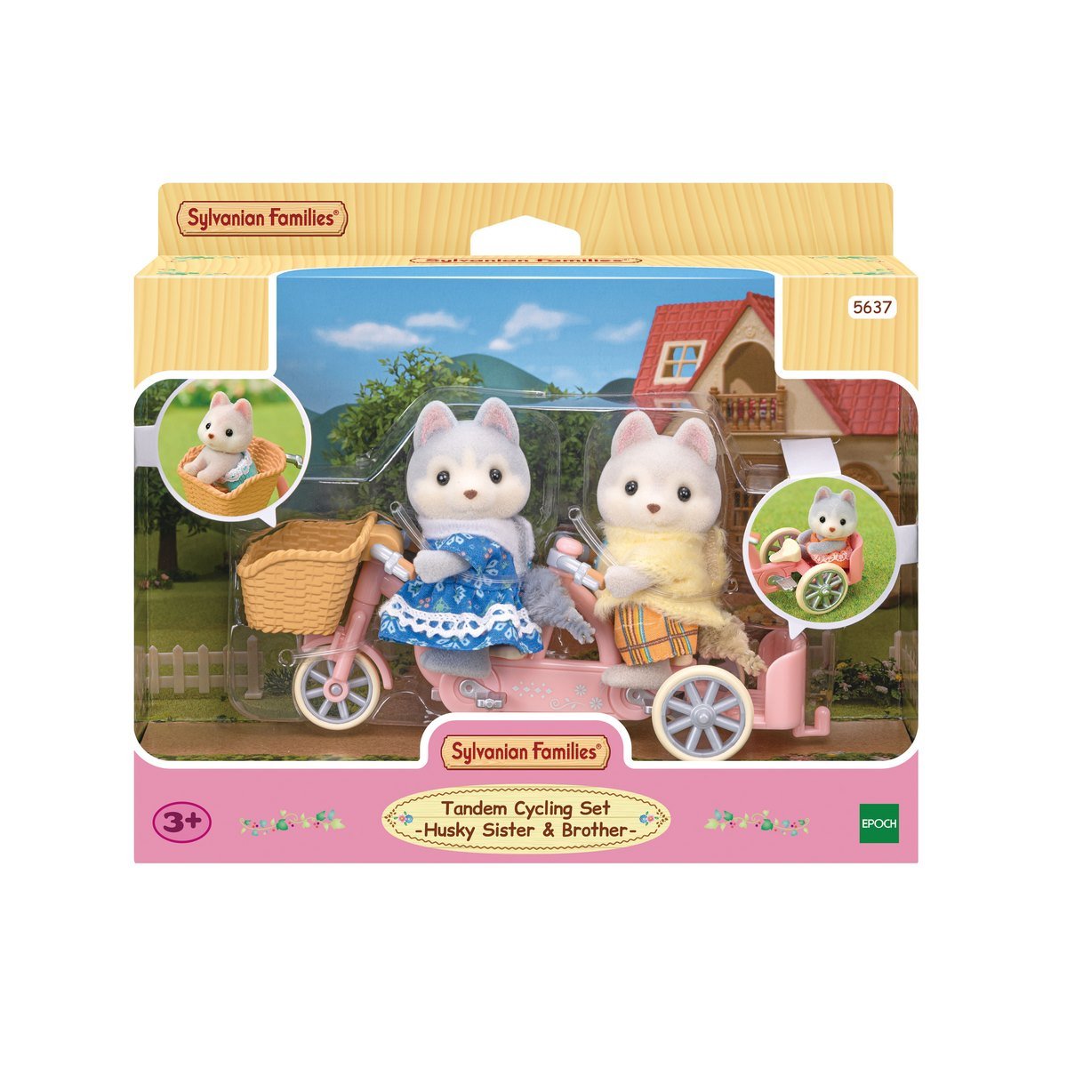 Les frères et sœurs husky et leur tandem - Sylvanian Families 5637
